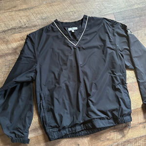 Men's Cutter & Buck Black Windbreaker Jacket XL with White Trim